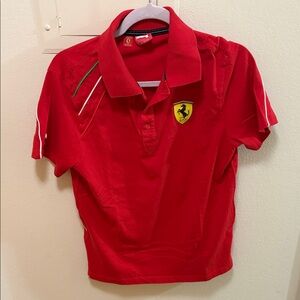 Ferrari Kids Polo Shirt in Bold Red
